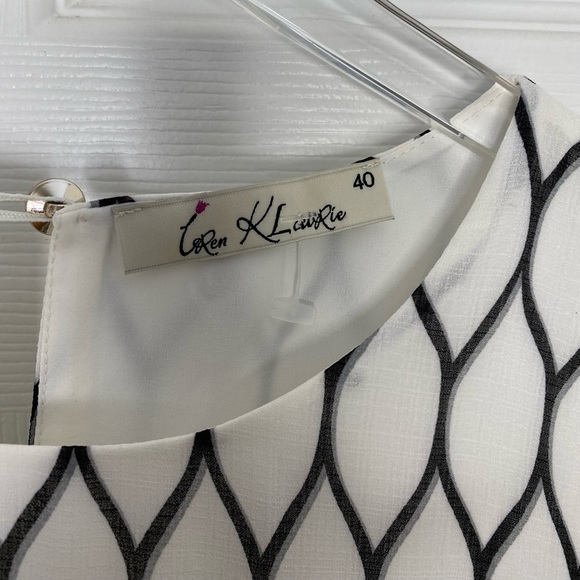 Irene Klairie Silk-Blend Sleeveless Shift Mini Dress Sz 40 - Picture 6 of 16